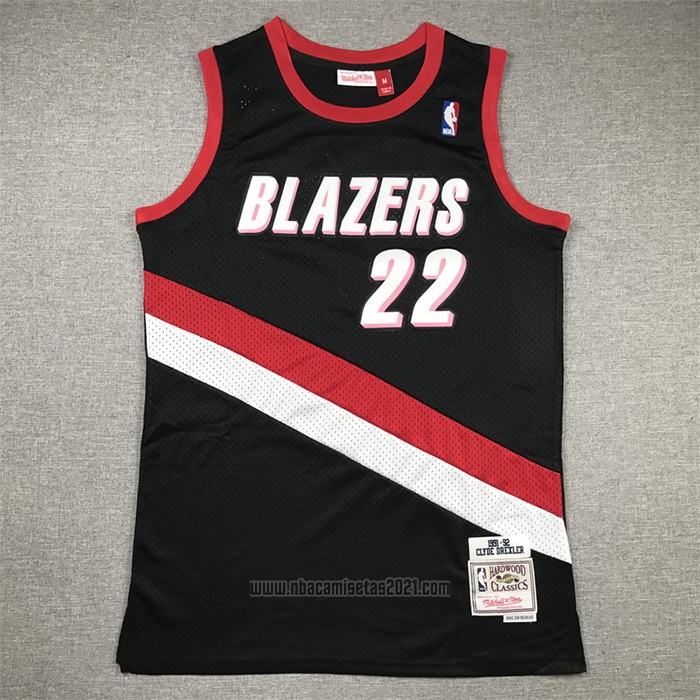 Camiseta Portland Trail Blazers Clyde Drexler #22 Mitchell & Ness 1991-92 Negro